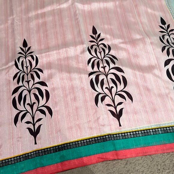 Bhagalpuri  Festival Designer Half N Half printed silk Saree - Picture 2 of 16